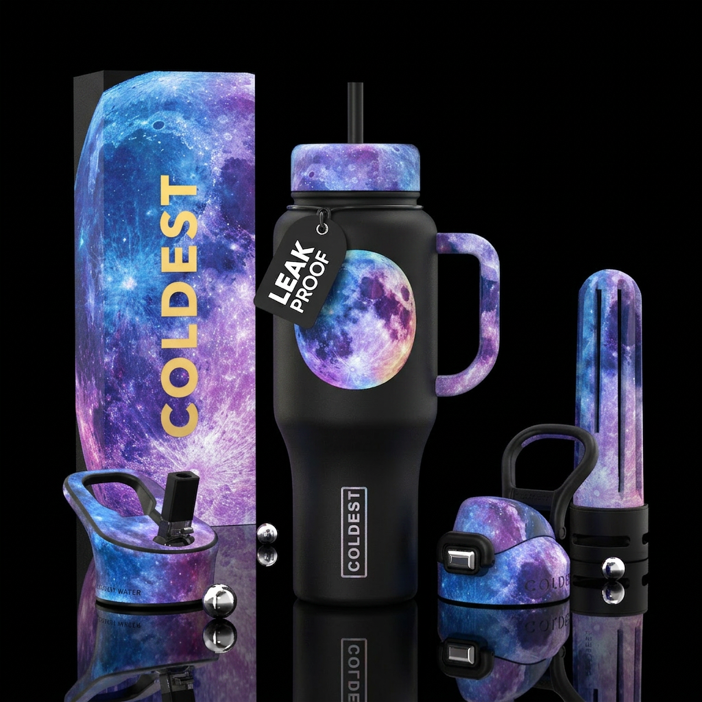 Full moon water bottle design