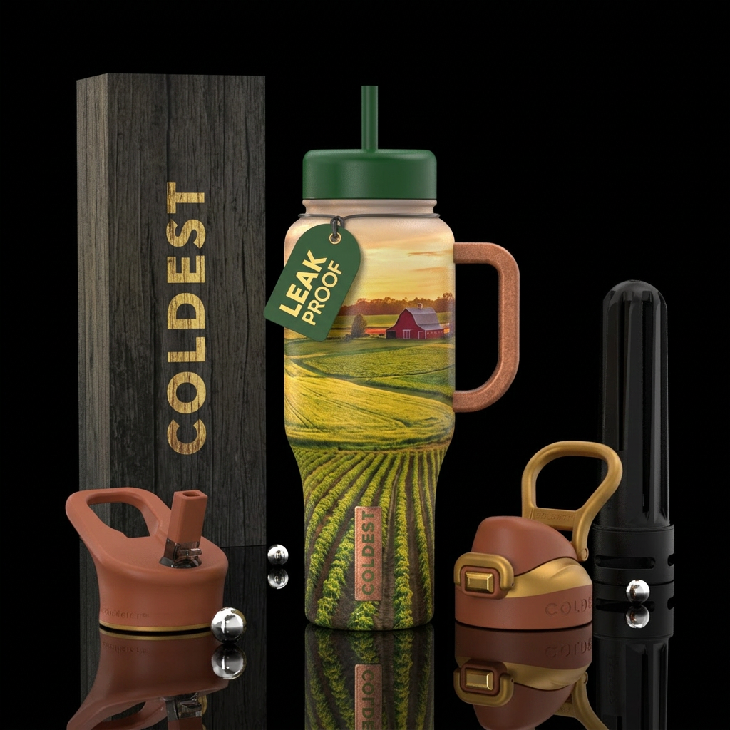 Farmland water bottle design