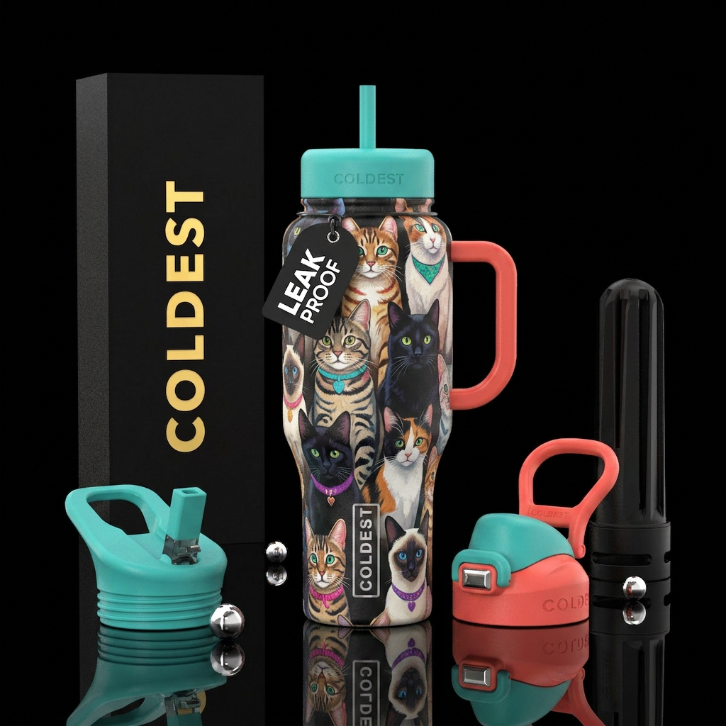 Cats water bottle design