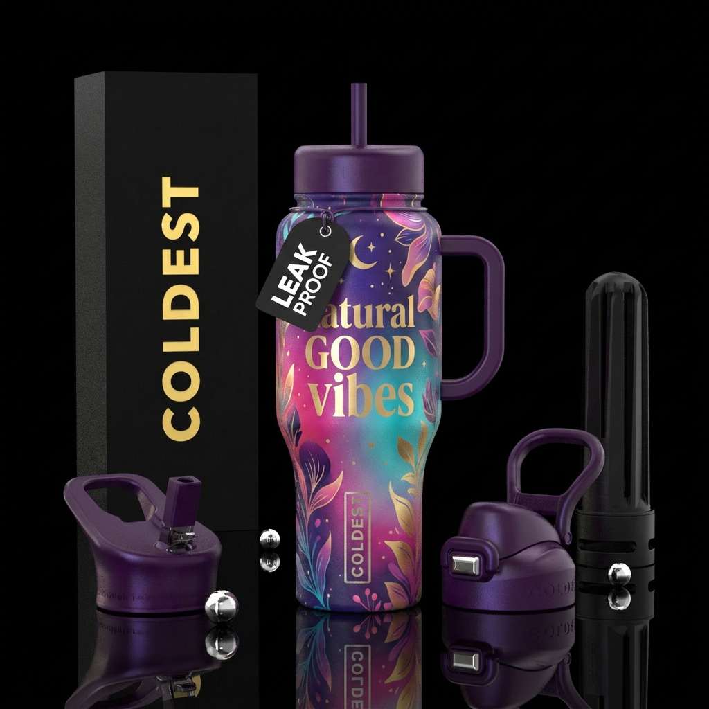 Good vibes water bottle design