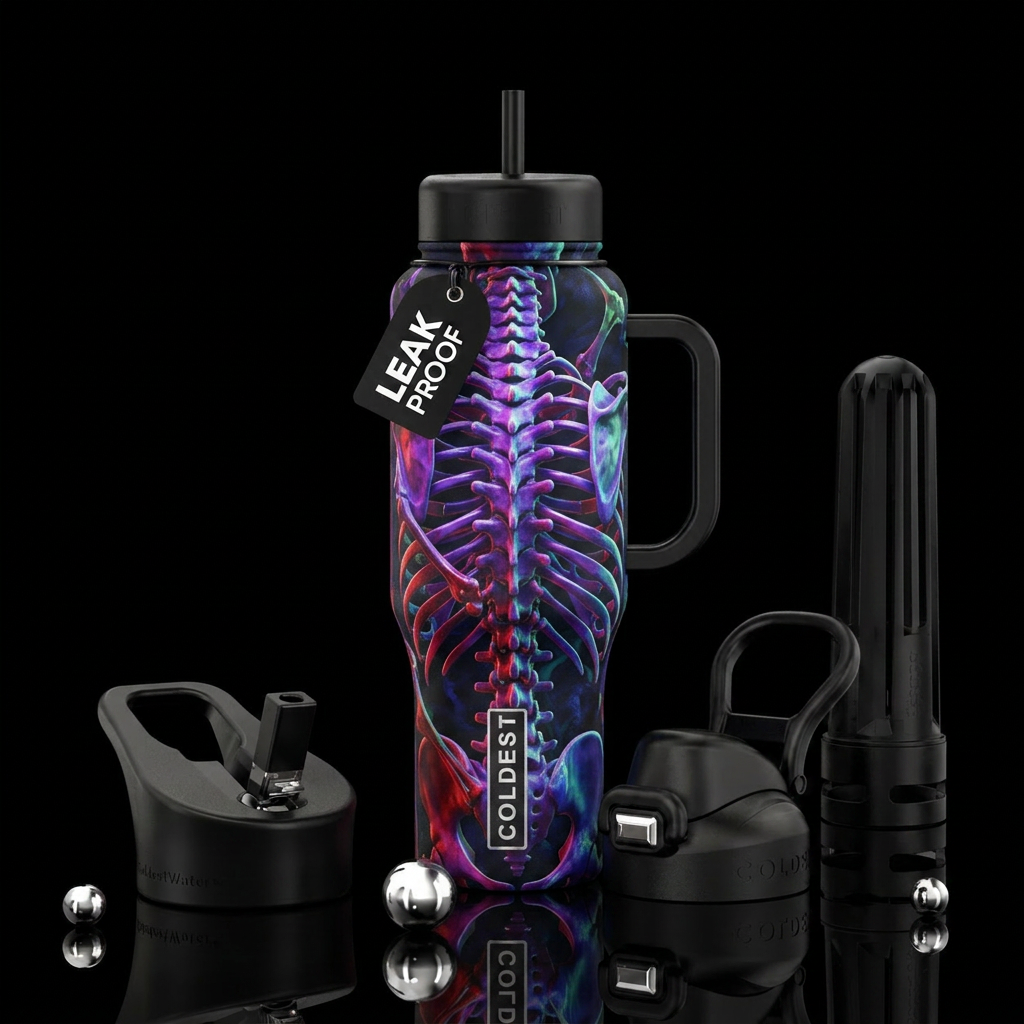 Spine chilling water bottle design