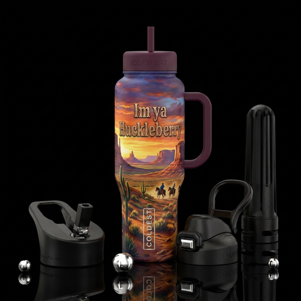 Im ya Huckleberry water bottle design