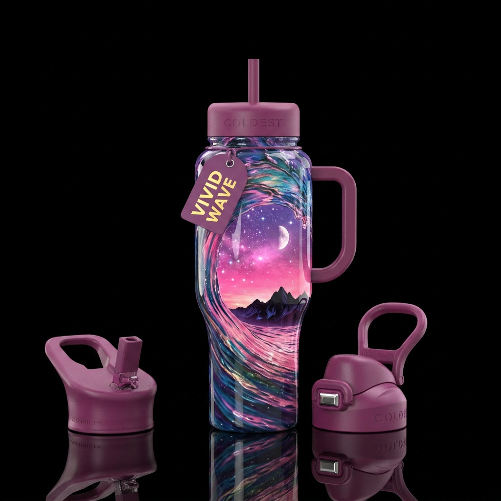 Celestial Surf water bottle design