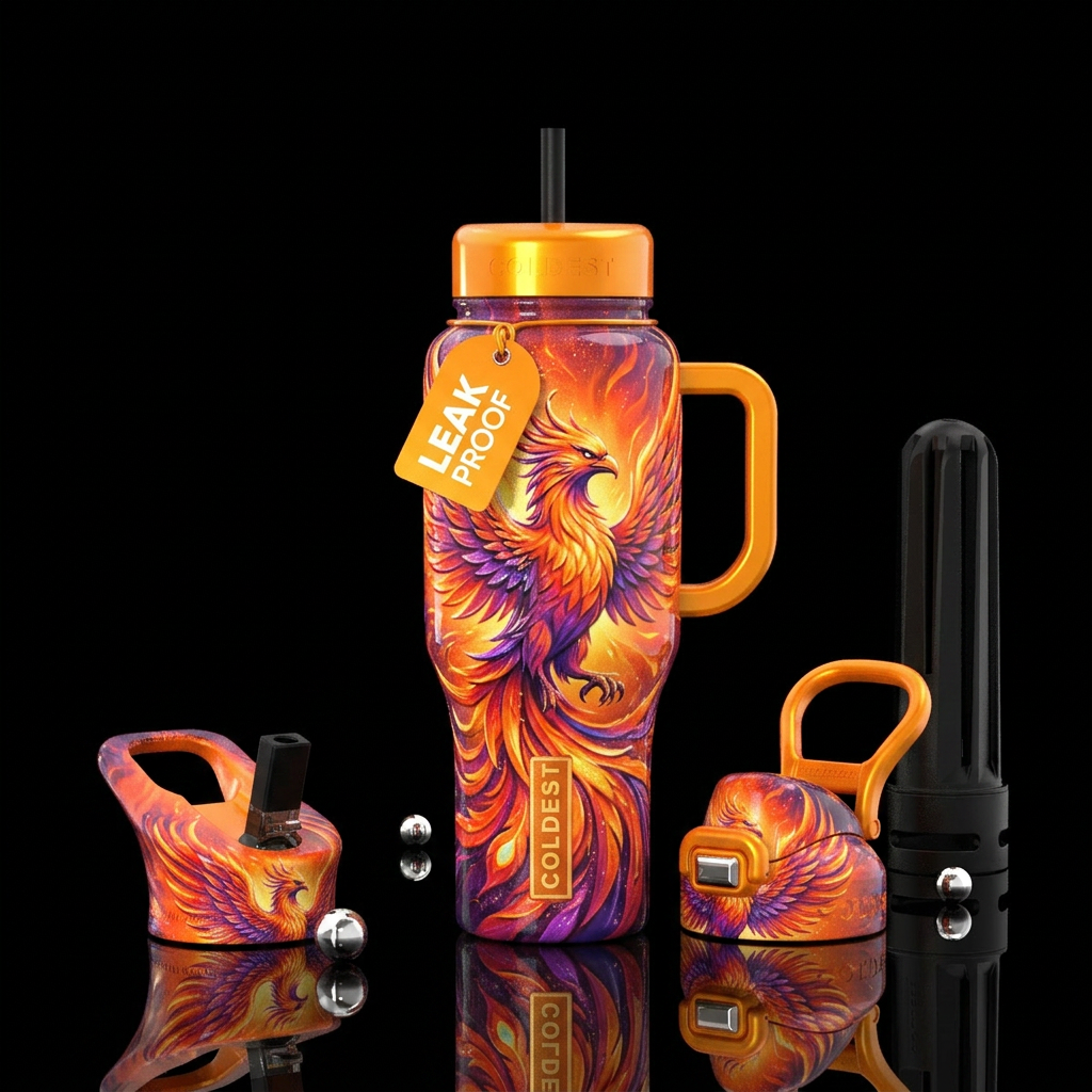 Burning Sunrise water bottle design