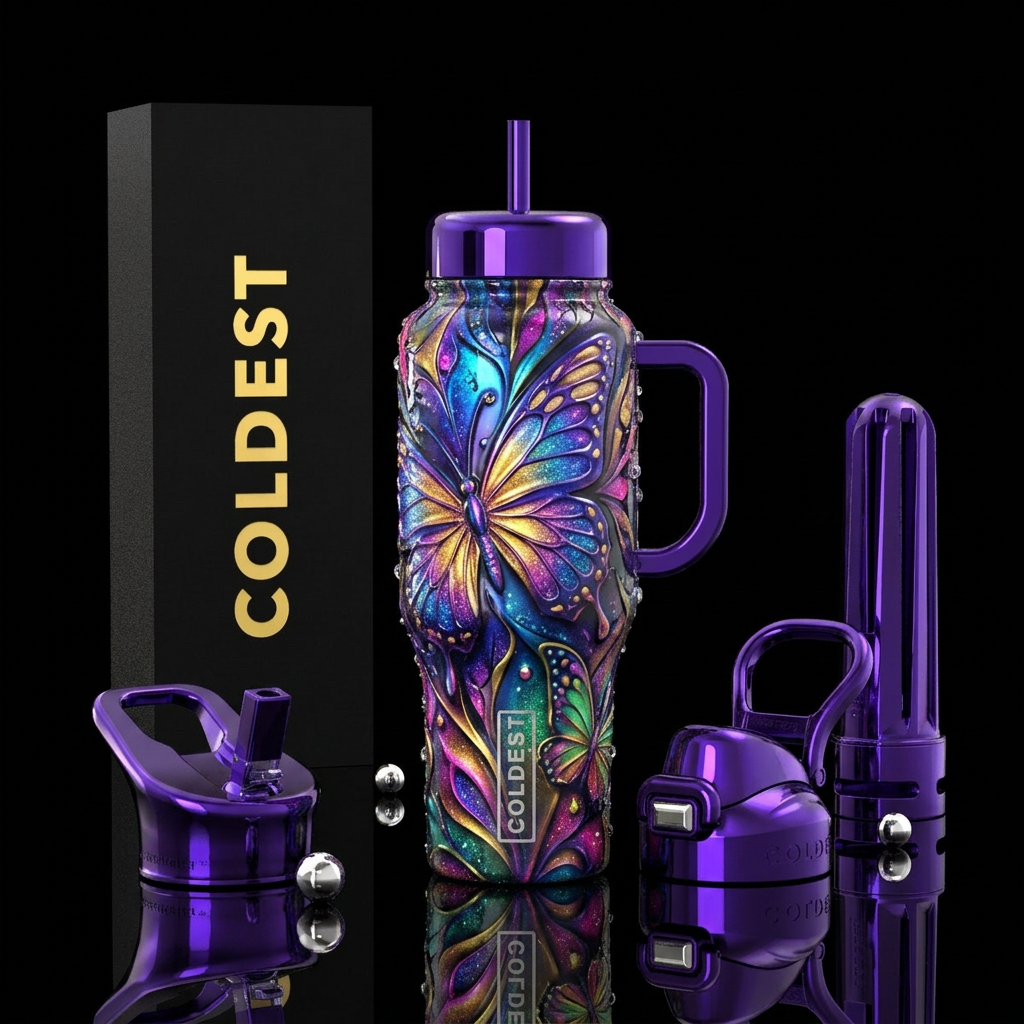Moonlit Monarch water bottle design