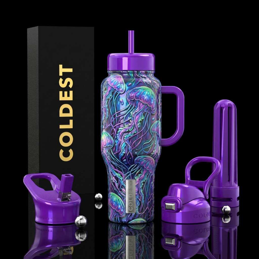 Purple Tide water bottle design