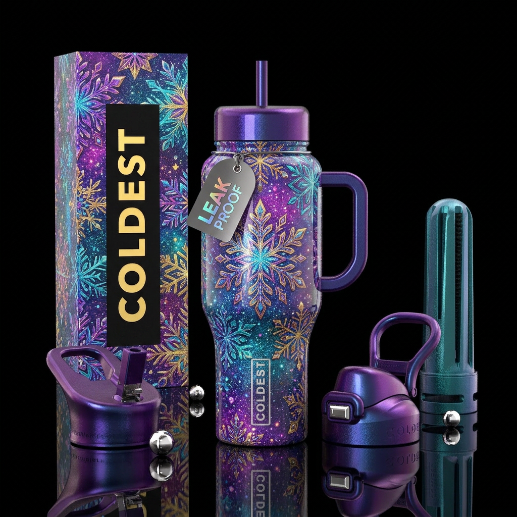 Frostbite Glam water bottle design