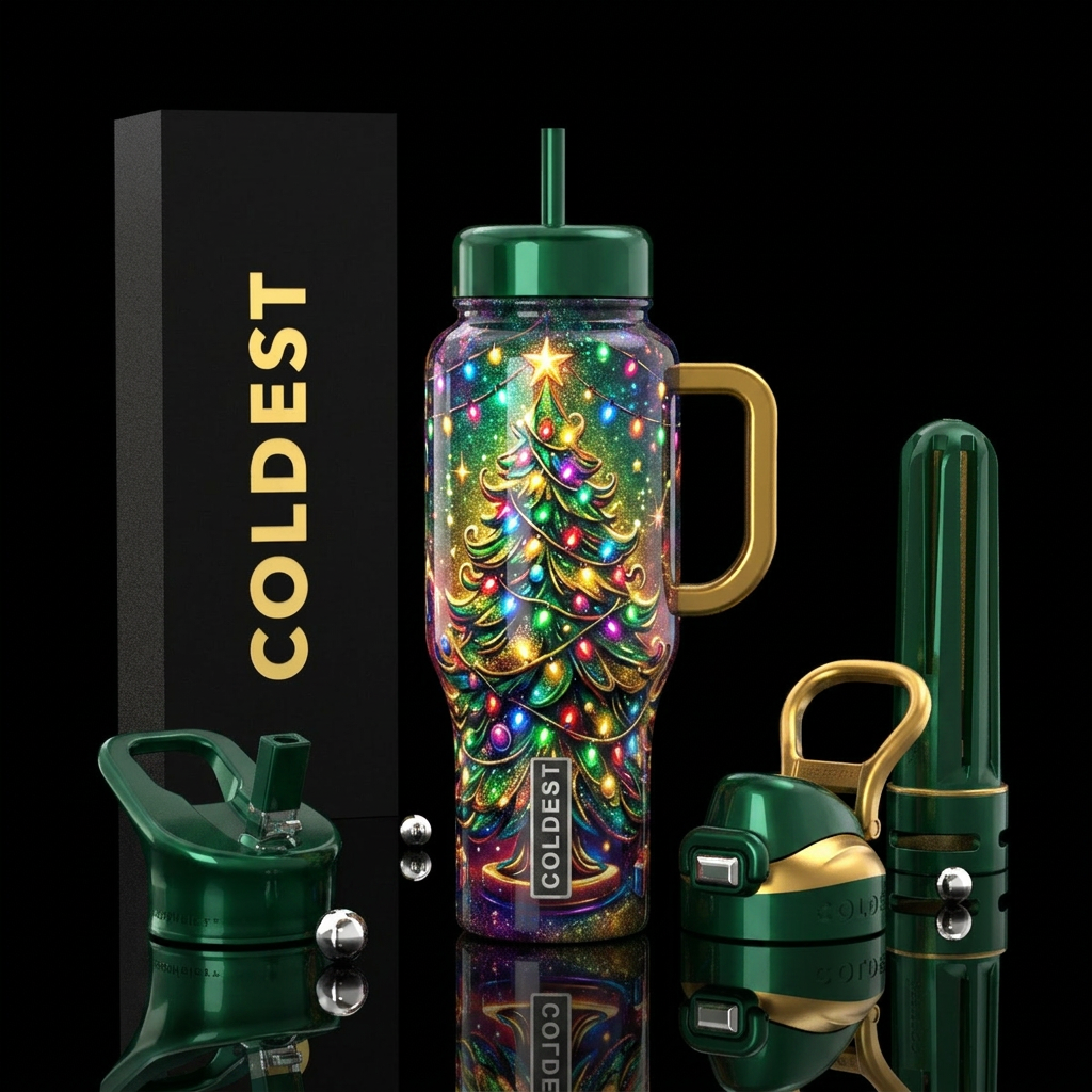 Glitter Garland water bottle design