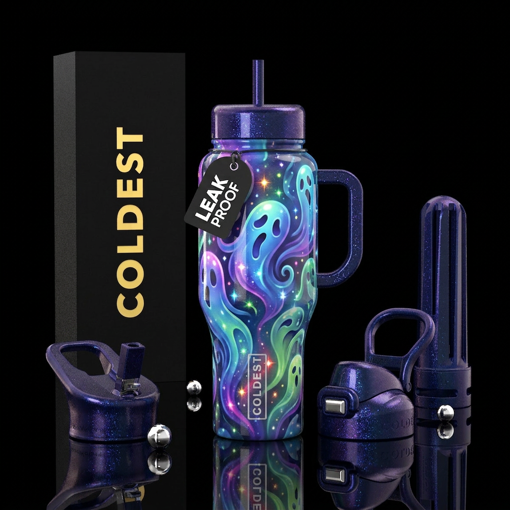 Ghoulish Glam water bottle design