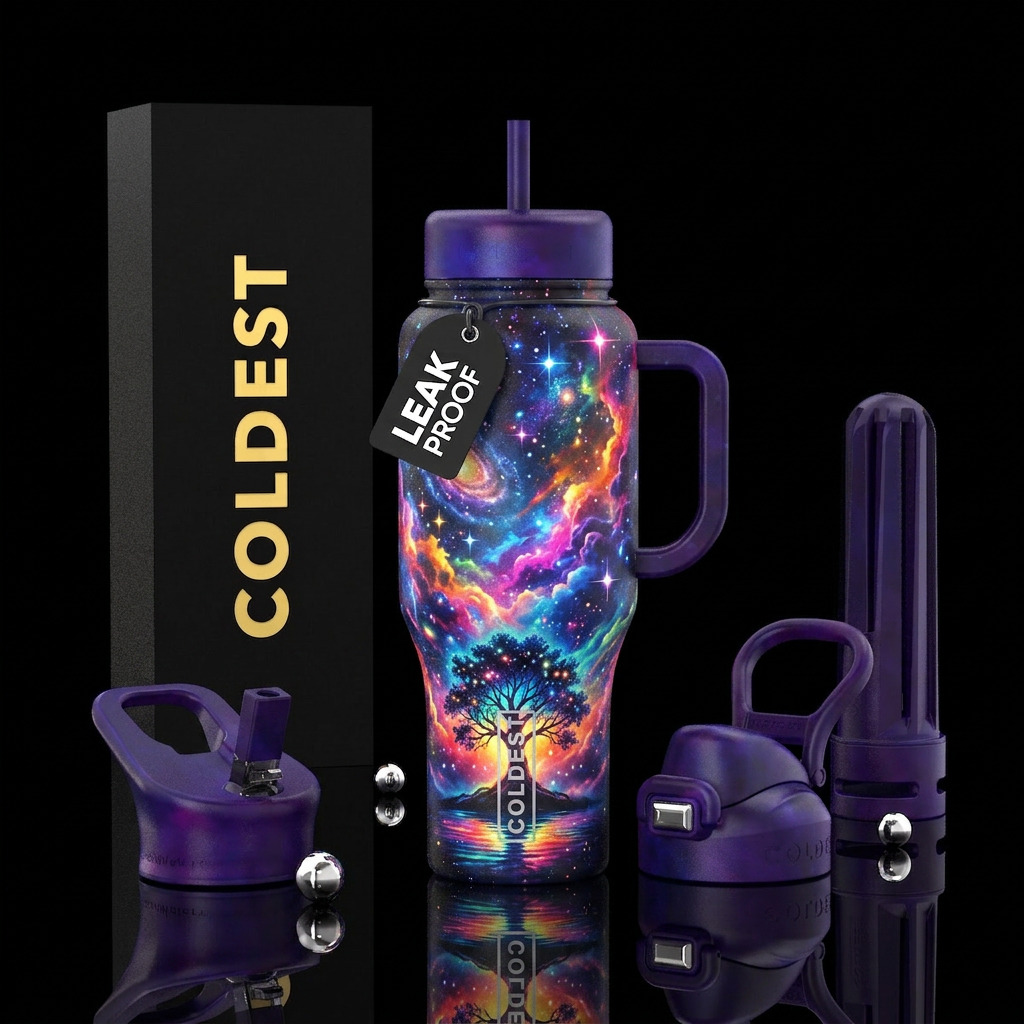 Cosmic Rainbow water bottle design