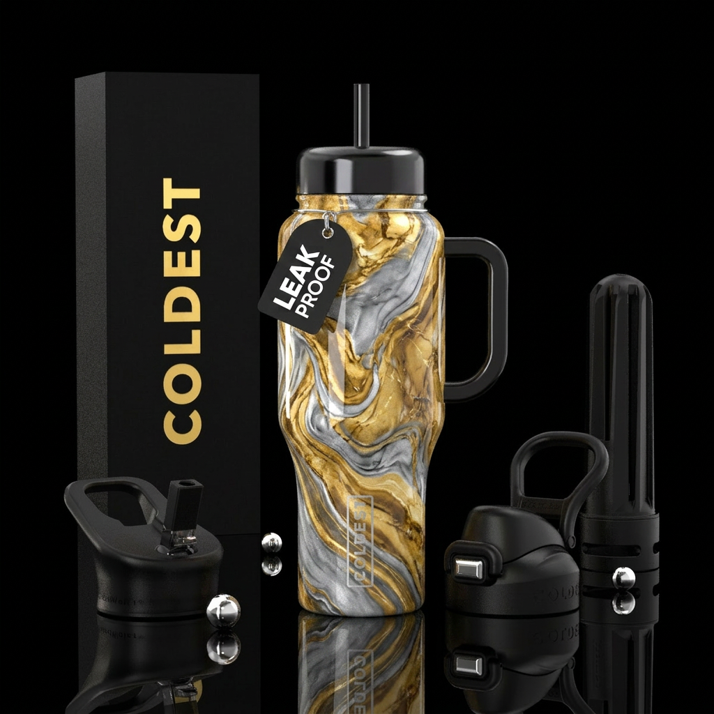 The Grand Luxe water bottle design
