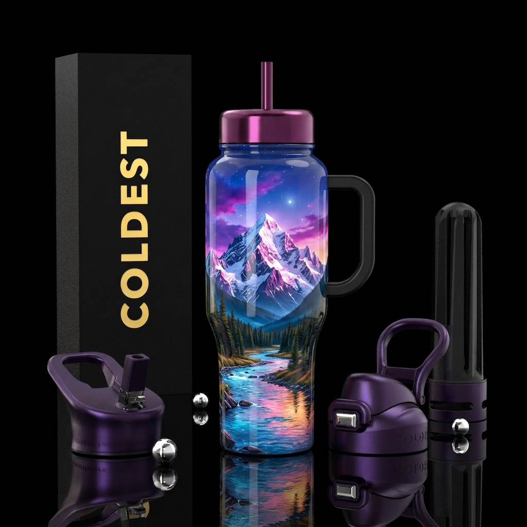 Majestic Peaks water bottle design