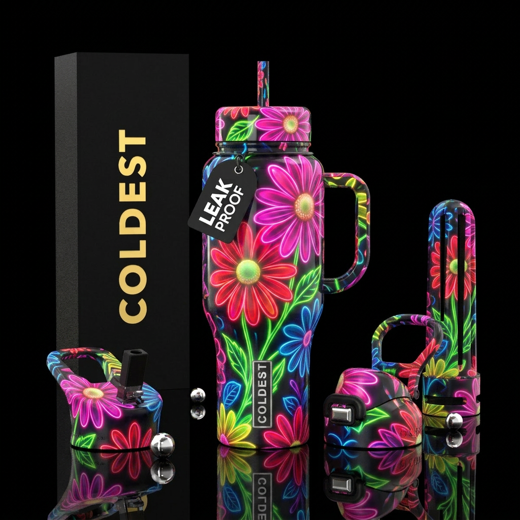 Electric Bloom water bottle design