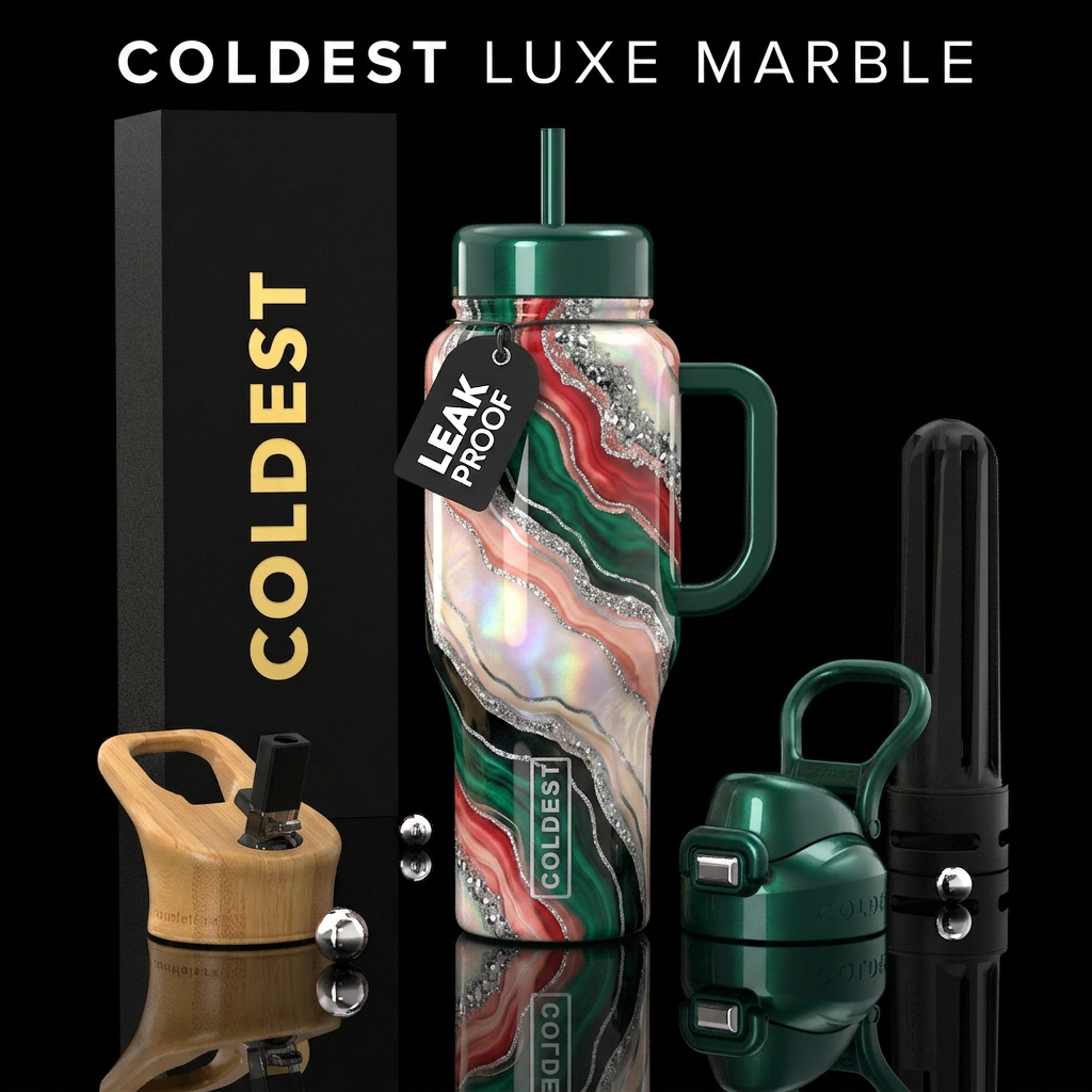 Emerald Candy Ribbon water bottle design