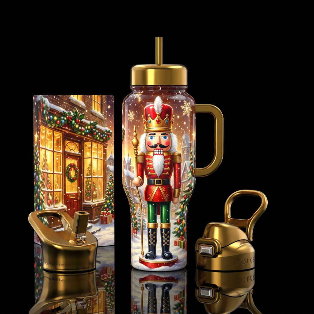 Nutcracker Noel water bottle design