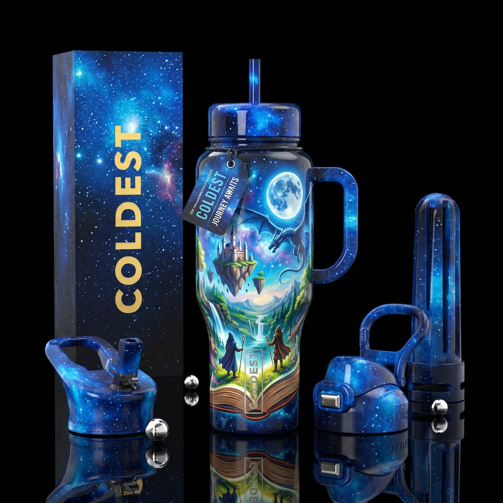 The Moonkeepers Quest water bottle design