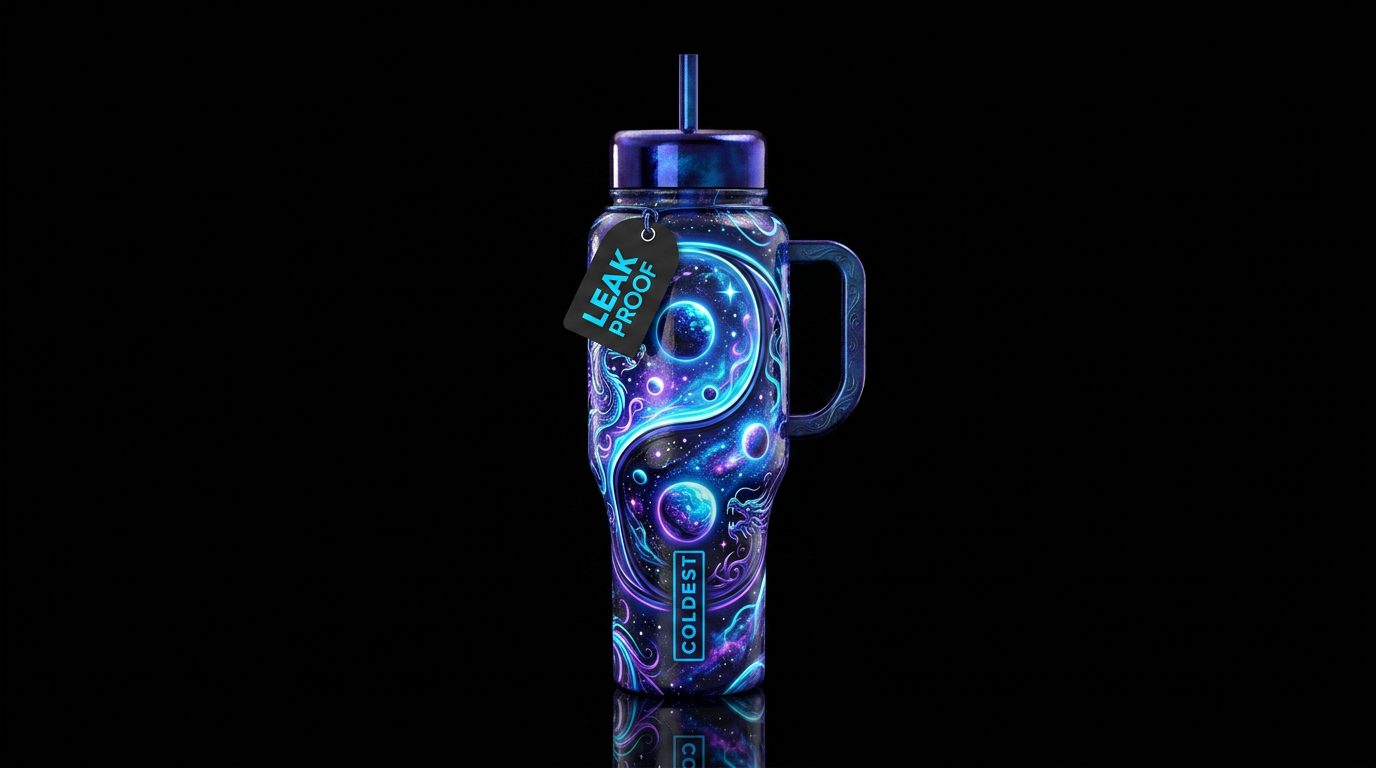 Celestial Vin Glow water bottle design