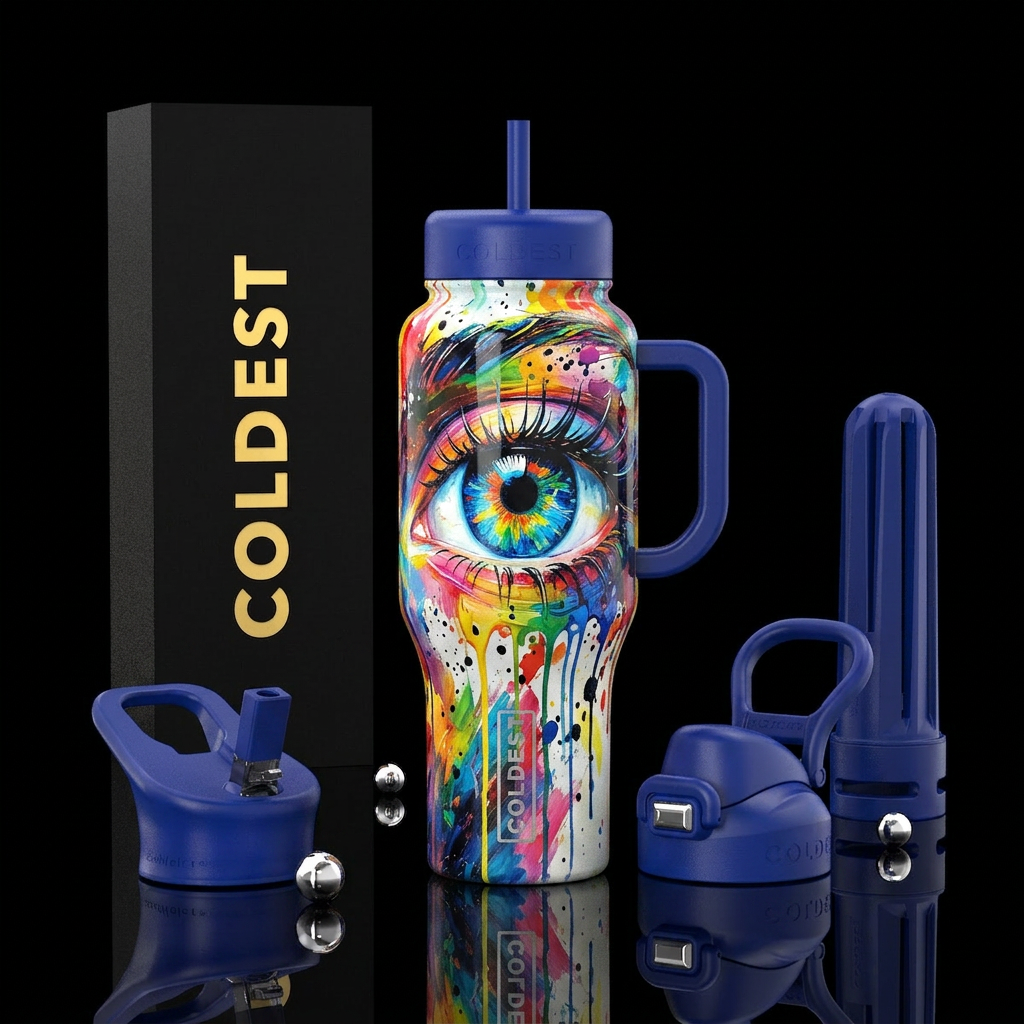 The World in a Blink water bottle design
