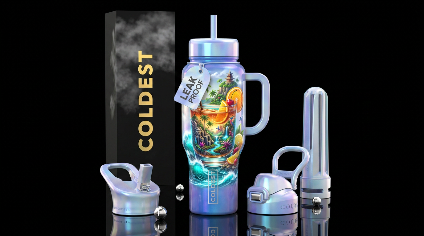 On the Island water bottle design