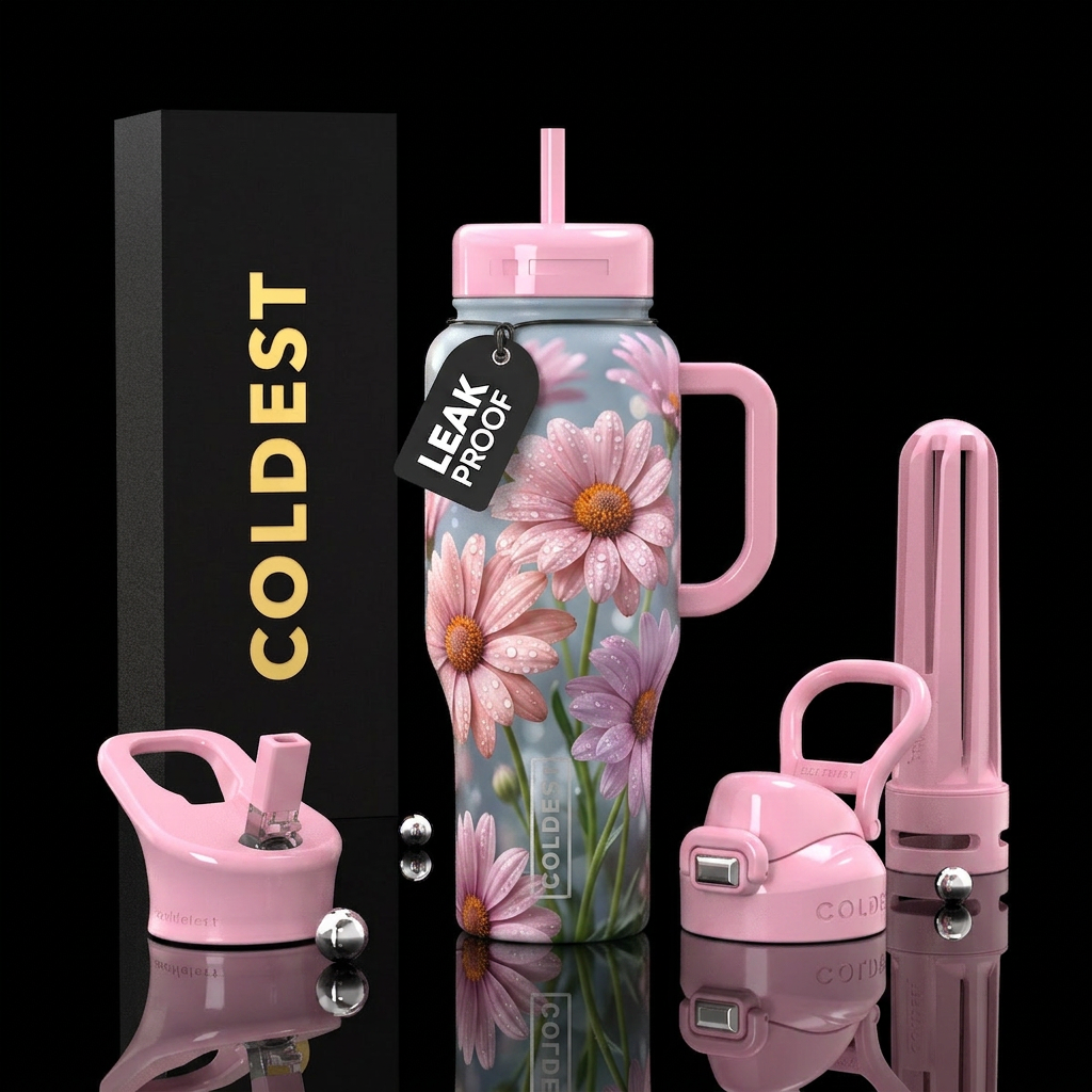 Pink Petals water bottle design
