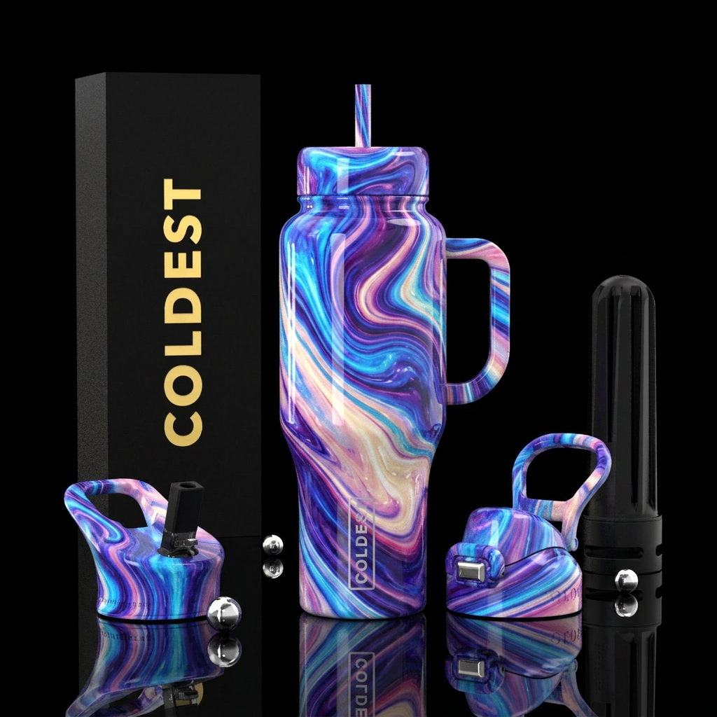 Blueberry Wave water bottle design