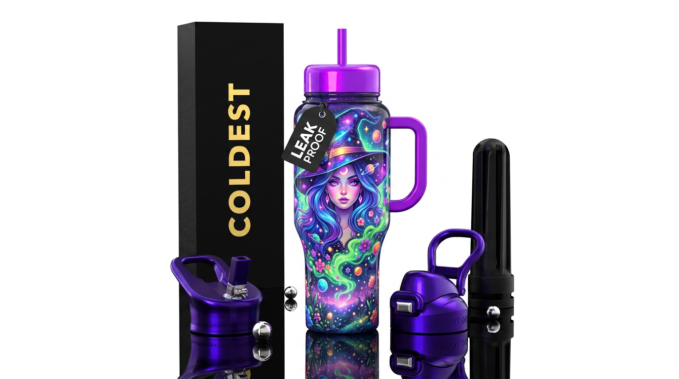 The Good Witch water bottle design