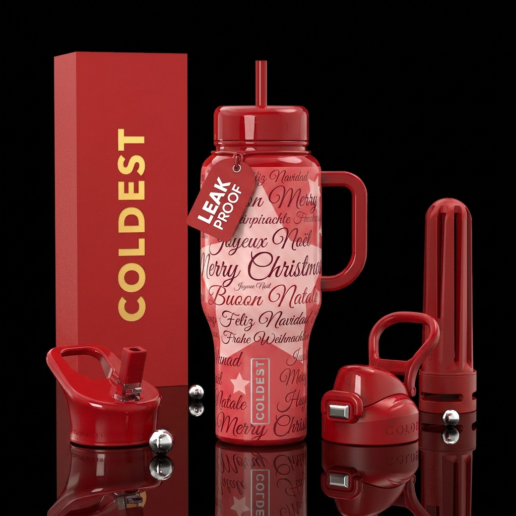 Merry Christmas water bottle design