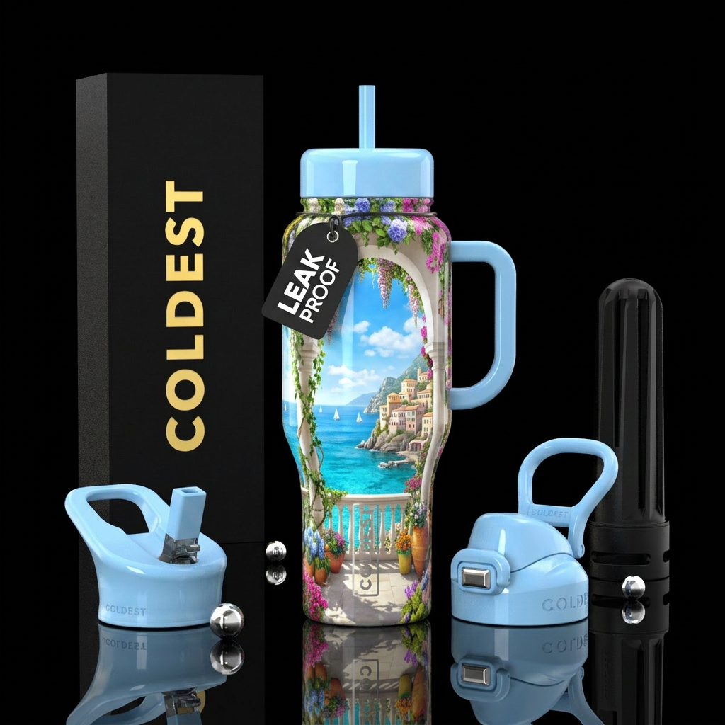 Mediterranean Summer water bottle design