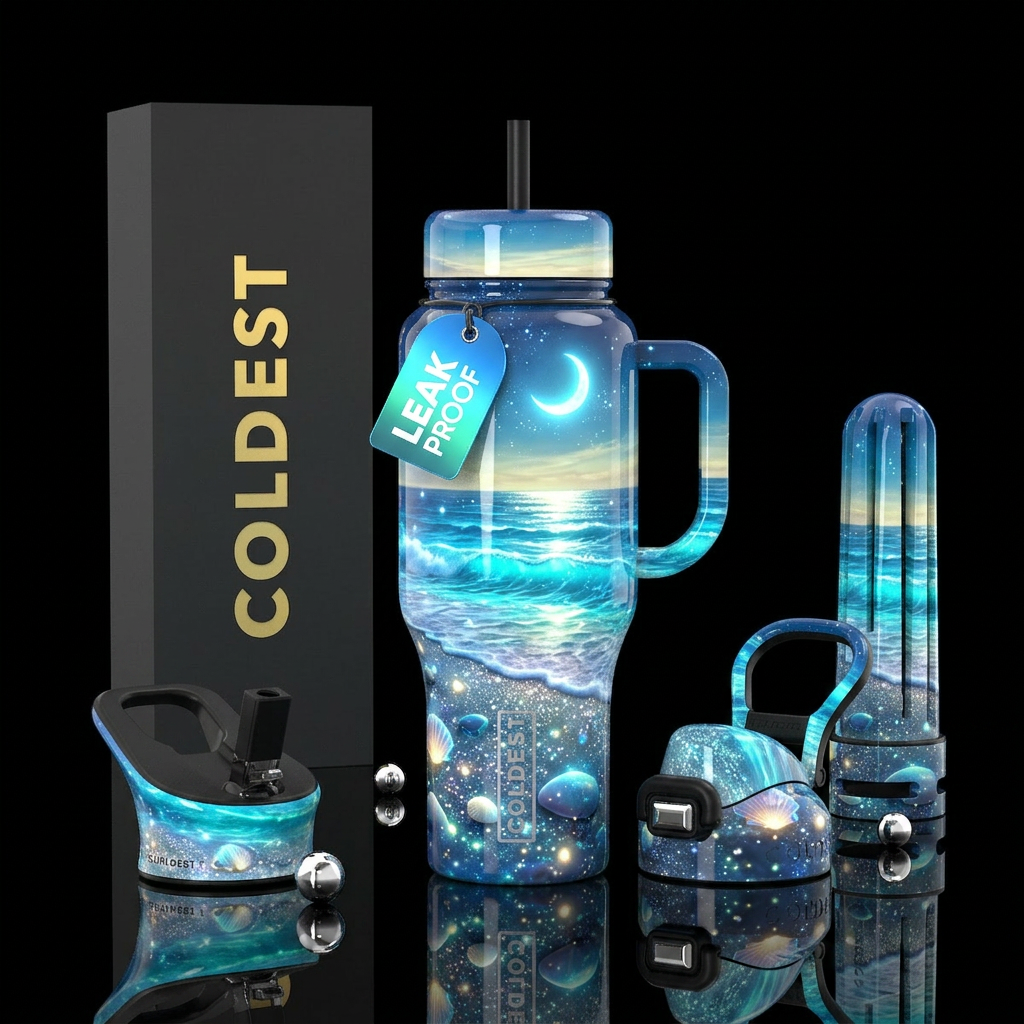 Fantasy Island water bottle design