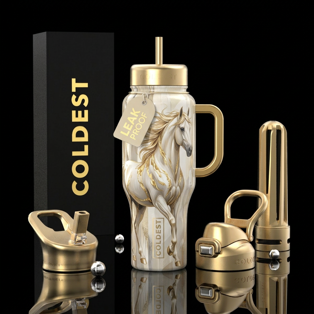 Golden Mane water bottle design