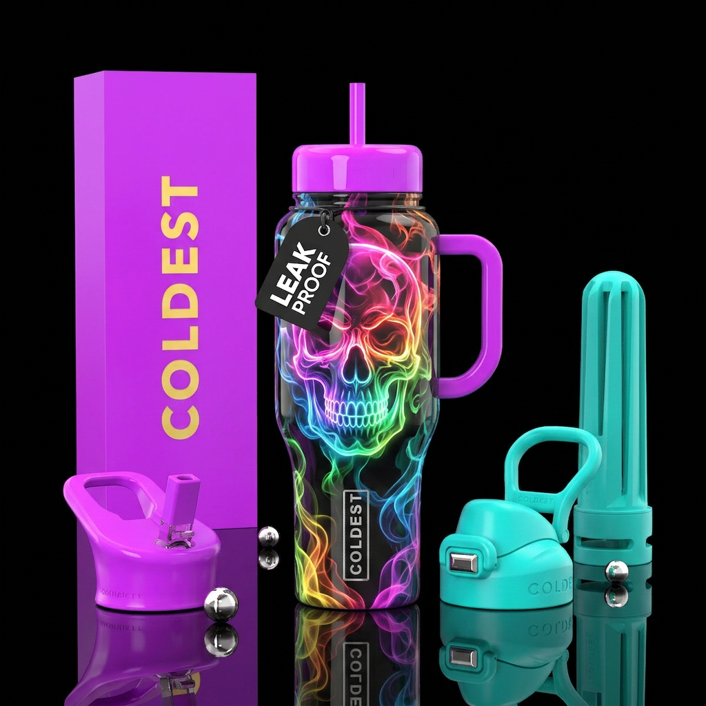 Electric Bones water bottle design