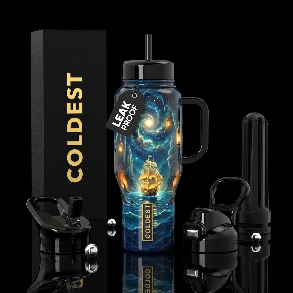 Cosmic Compass water bottle design