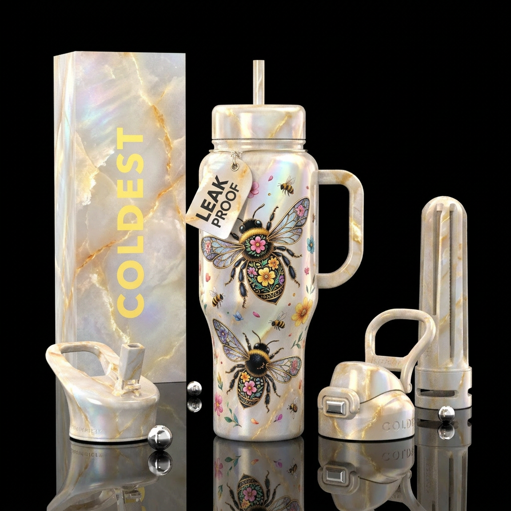 Golden Wing Garden water bottle design