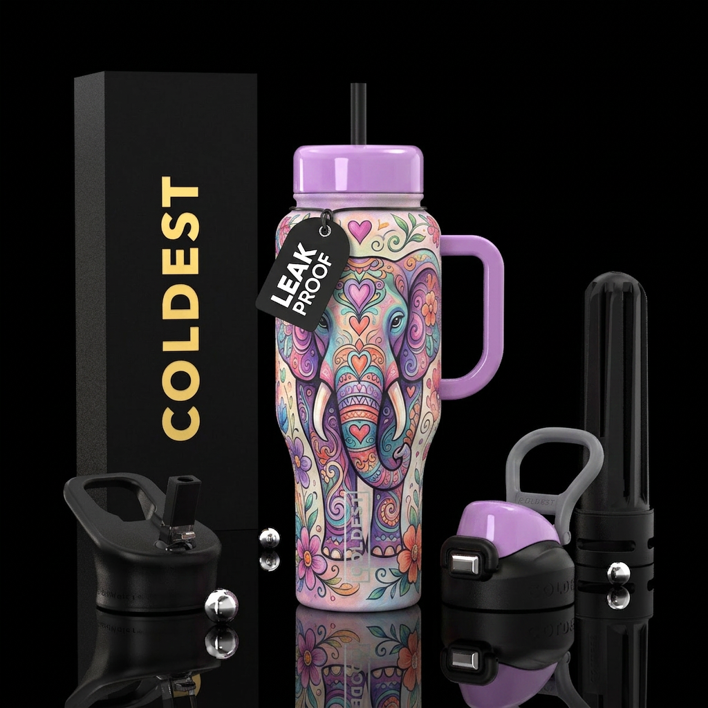 Painted Trunk water bottle design