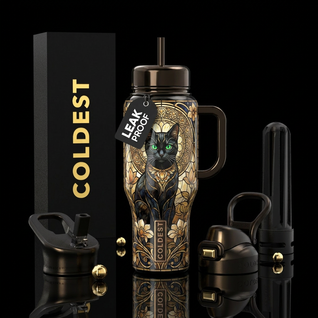 Sir Cattington water bottle design