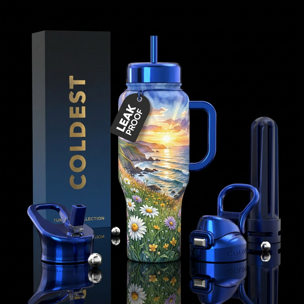 Splash of Daisies water bottle design