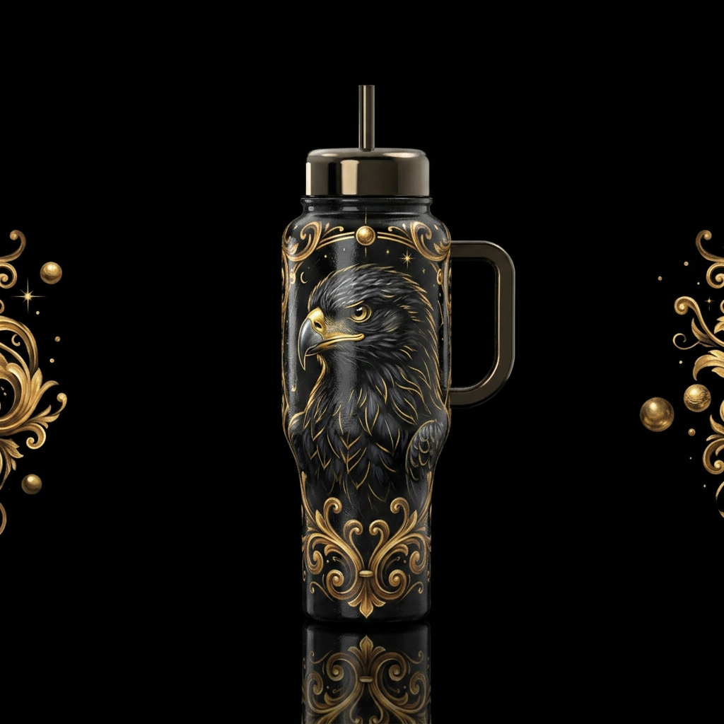 Crowned in Gold water bottle design