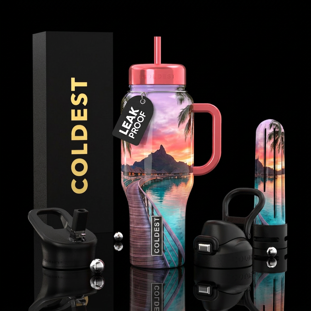 Bora Bora Blush water bottle design