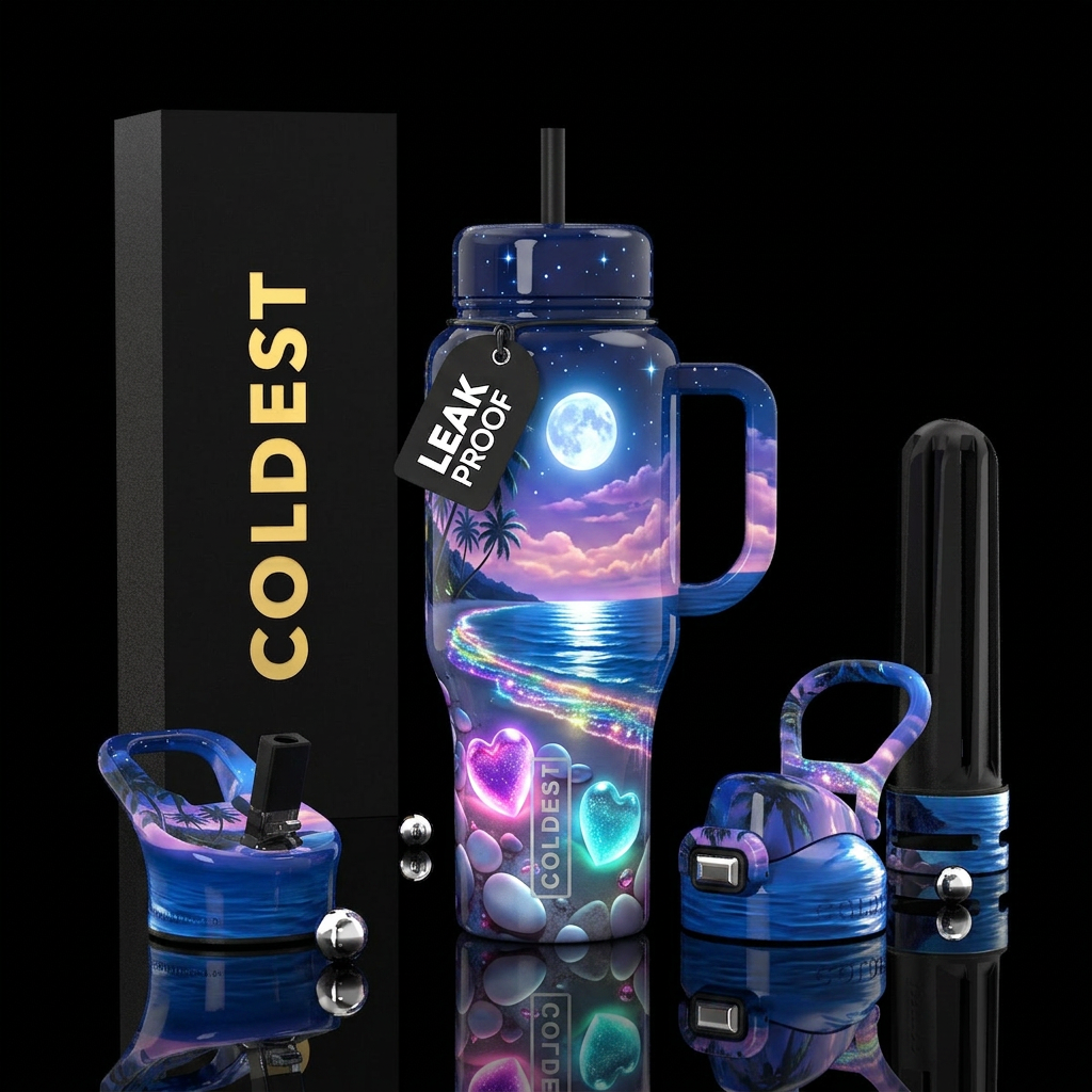 Beaming Hearts water bottle design