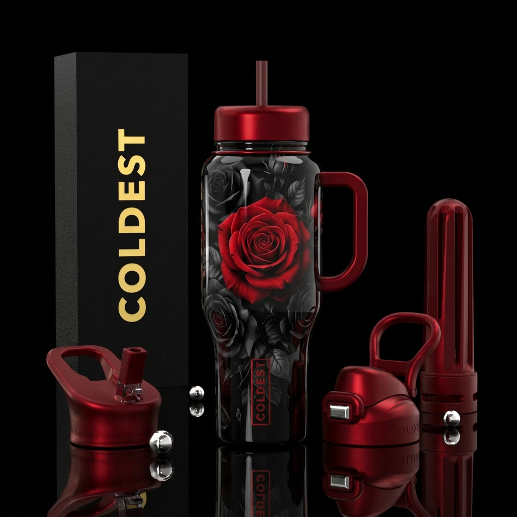 Blackout Bloom water bottle design