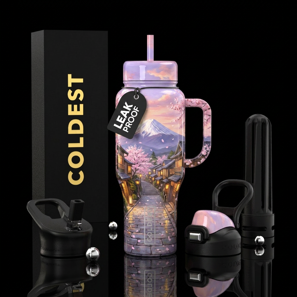 Mount Fuji water bottle design