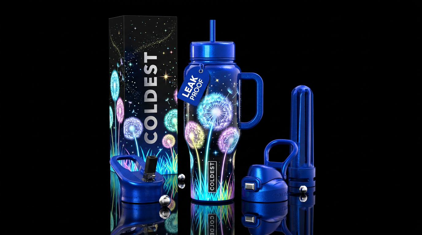 Glowie Blowie water bottle design