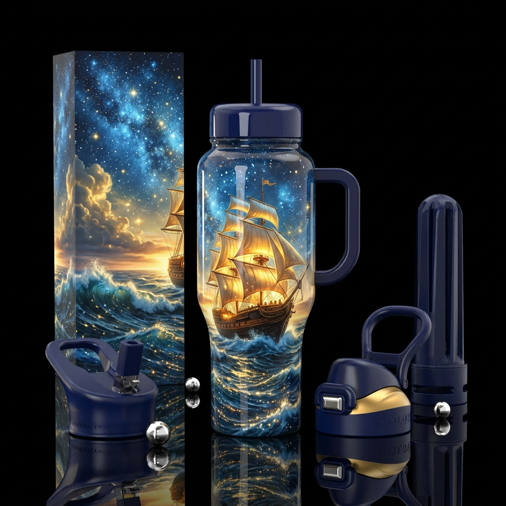 Lunar Voyage water bottle design
