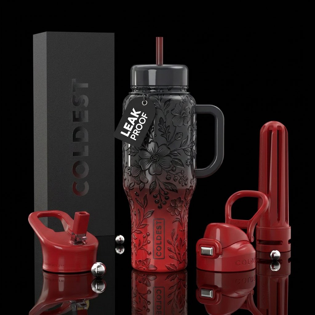 Red Bottoms water bottle design