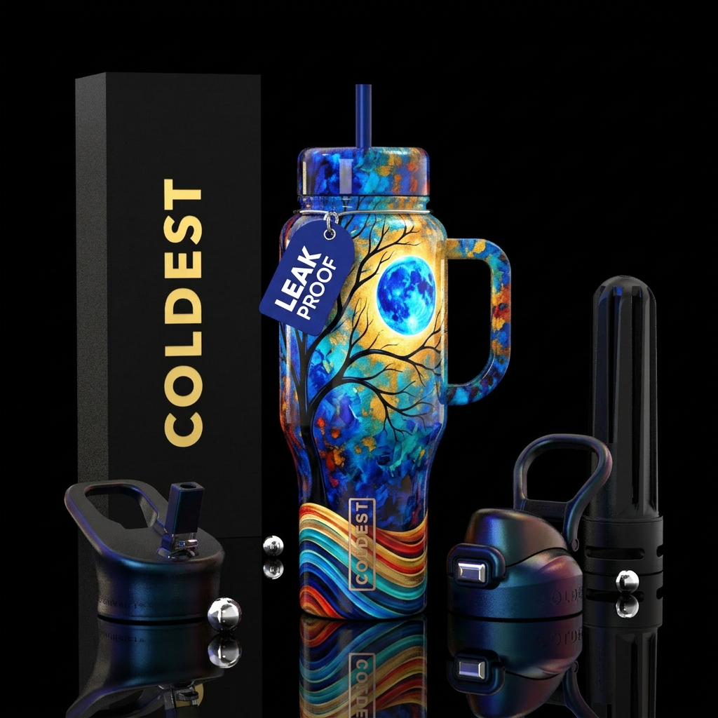 Painted Moonlight water bottle design