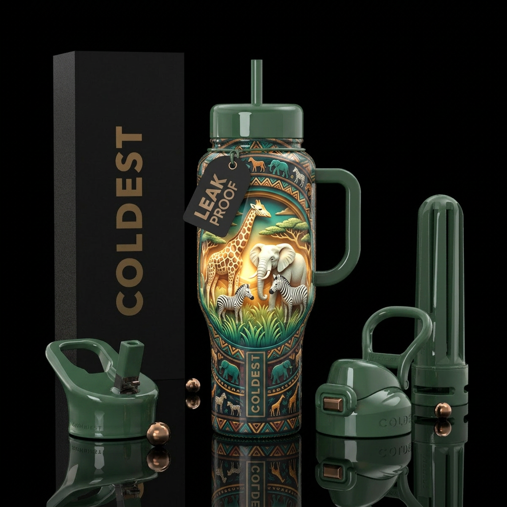 Jungle Majesty water bottle design