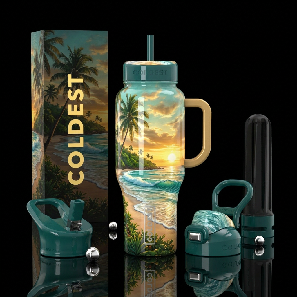 Little Piece of Paradise water bottle design