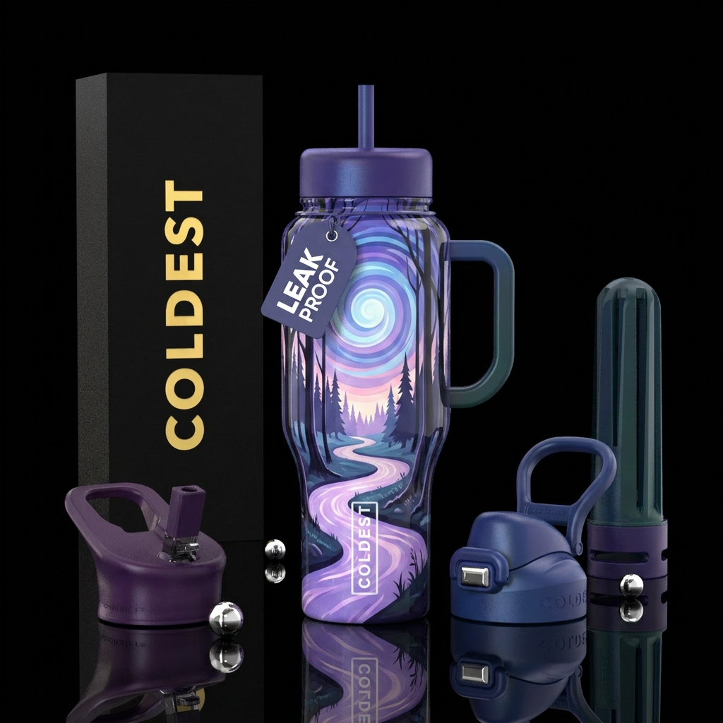Purple Moon water bottle design