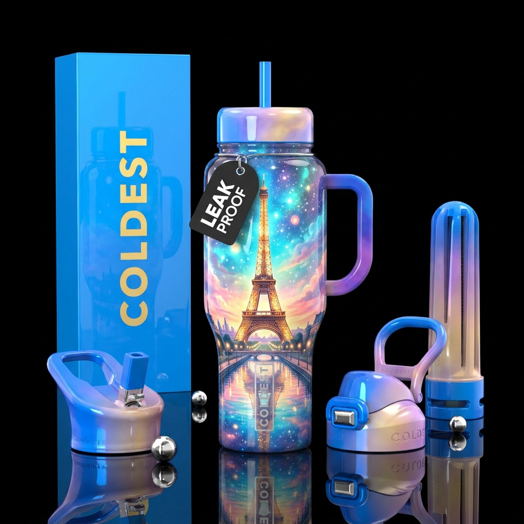One night in Paris water bottle design