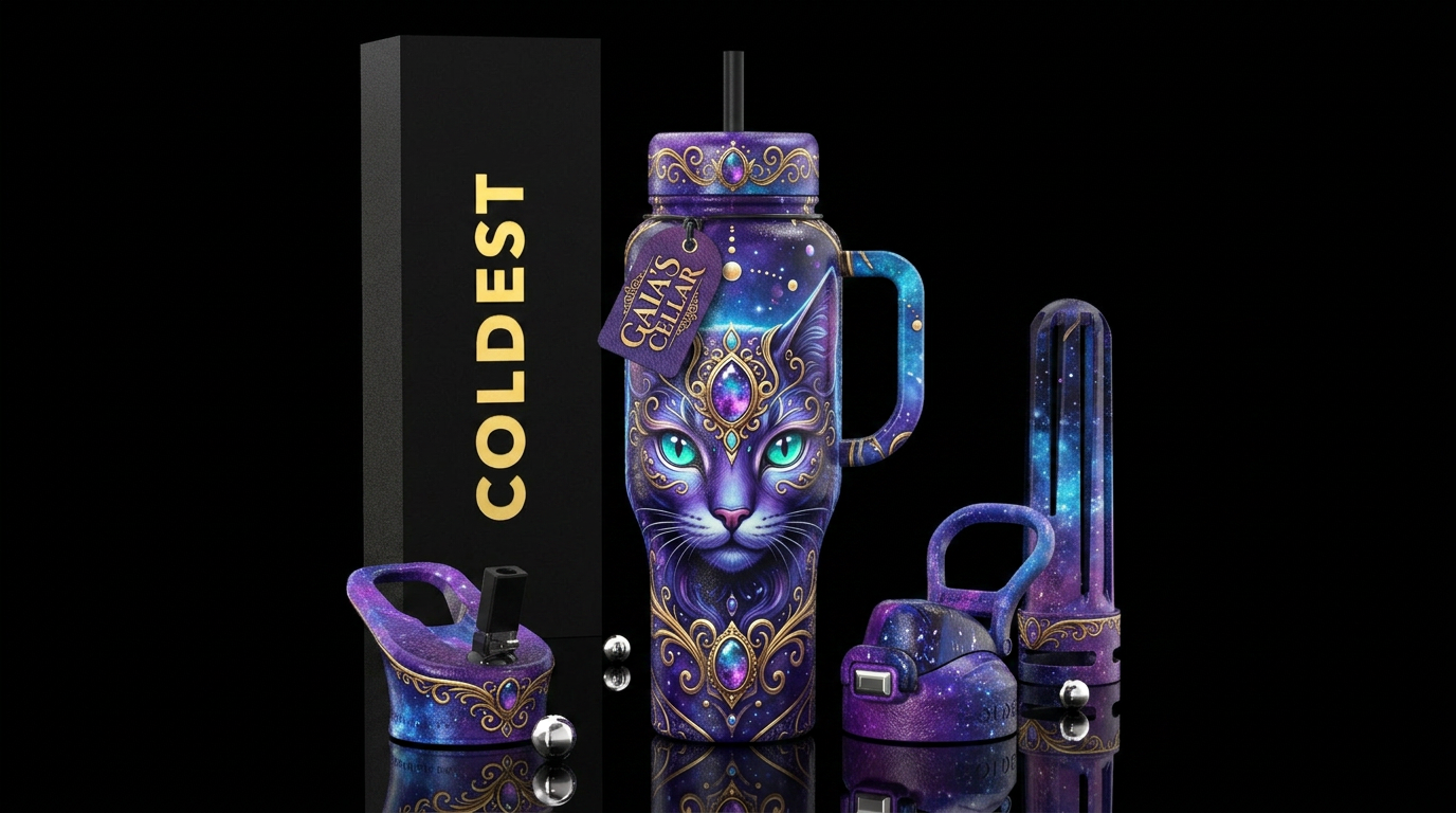 Cat of Sheba water bottle design